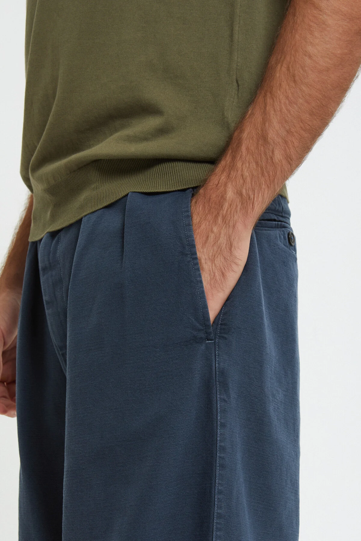 Canvas Garment Dyed Trousers - Image 4